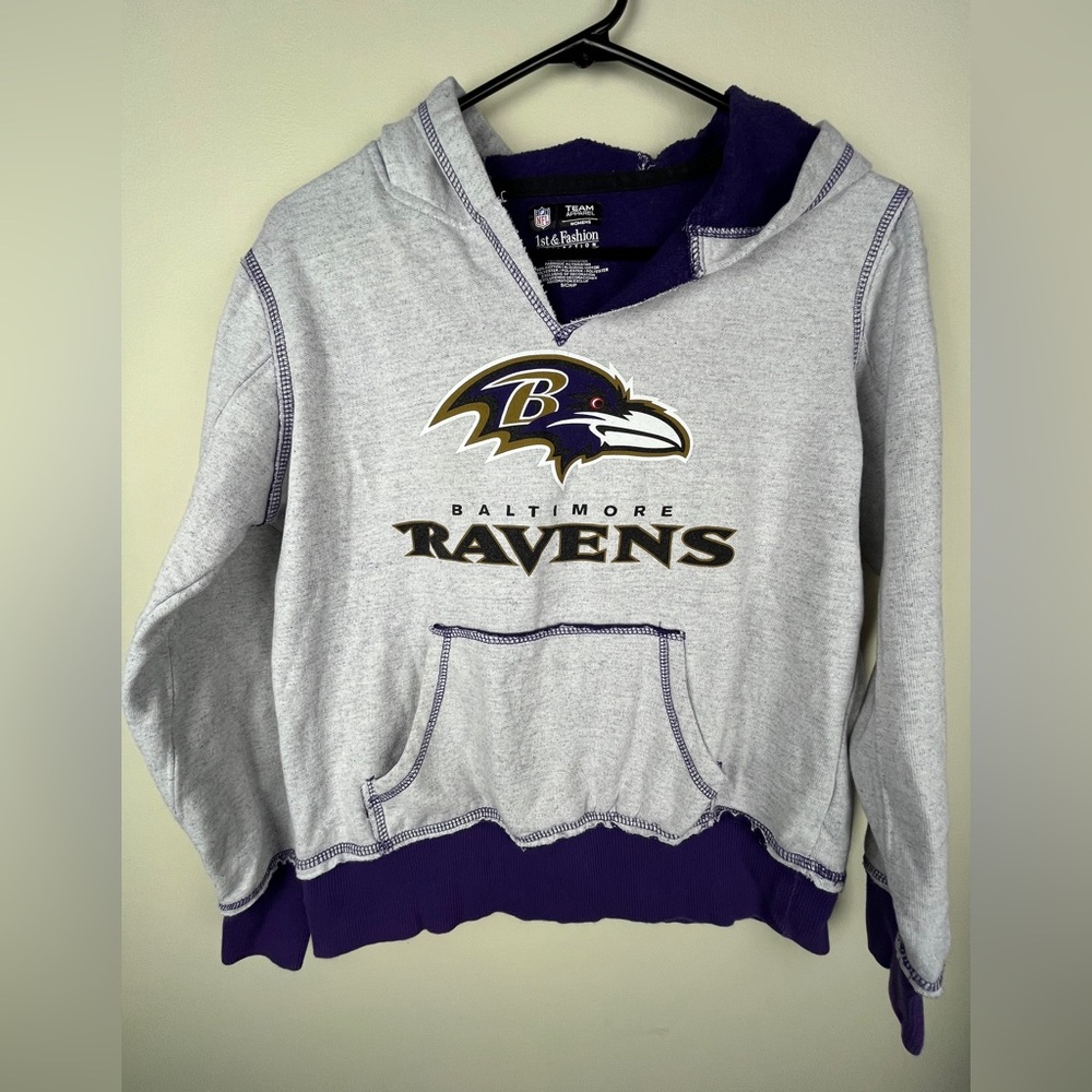 NFL Women's Hooded Sweatshirt‎ in Purple and Gray Baltimore Ravens